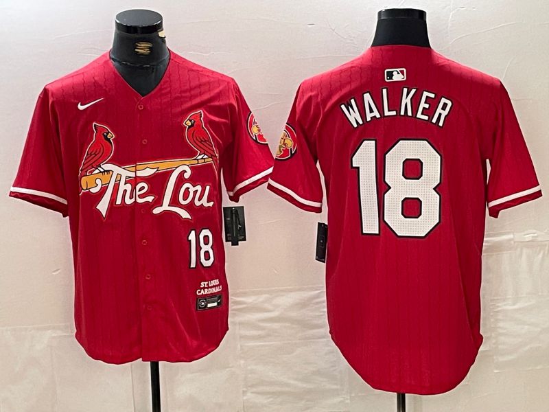 Men St.Louis Cardinals #18 Walker Red City Edition 2024 Nike MLB Jersey style 1->st.louis cardinals->MLB Jersey